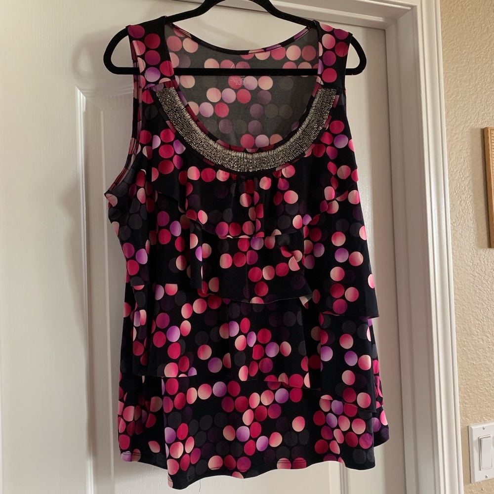 Sleeveless Pink-Dot Shirt Size 22/24